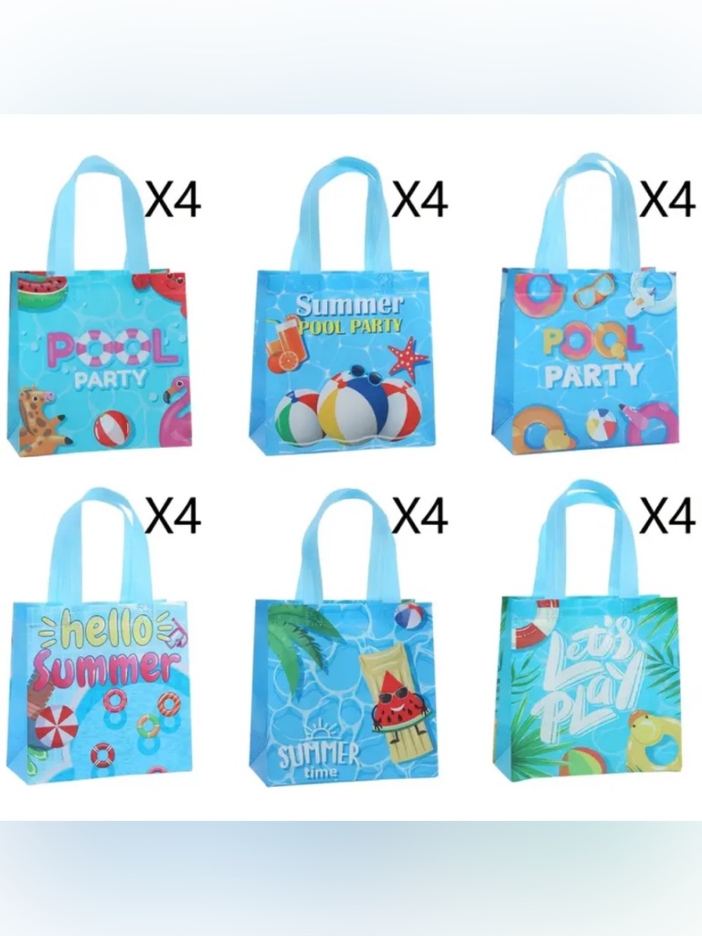 Gift for Her/Him 24pcs Summer Pool Party Tote Bag Packs with Handle (New)